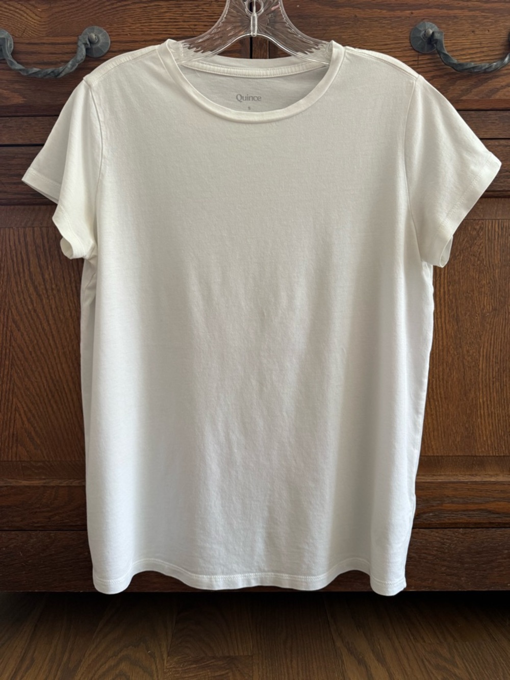 Quince Cotton Modal Crew Neck Swing Tee in White